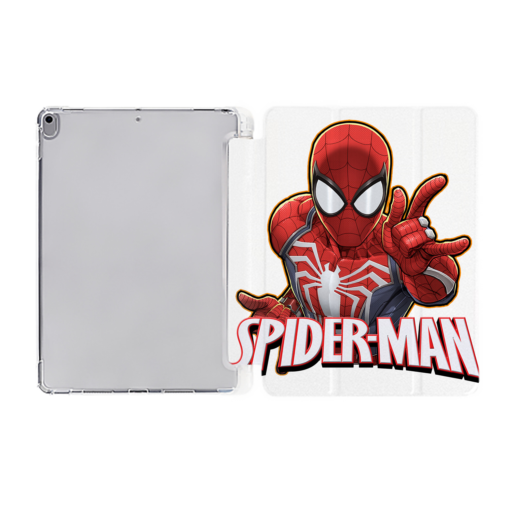 （画像用） Spider Man スパイダーマン IPad ケース ペン収納付き 三つ折りスタンド PUレザー×シリコン 対応機種9.5/10.5/10.9インチ